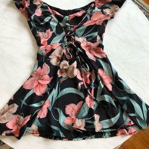 Off the shoulder floral mini dress